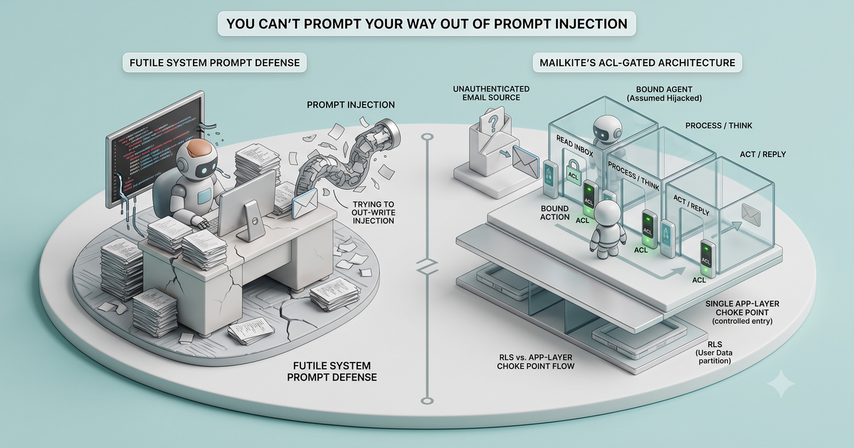 You can't prompt your way out of prompt injection