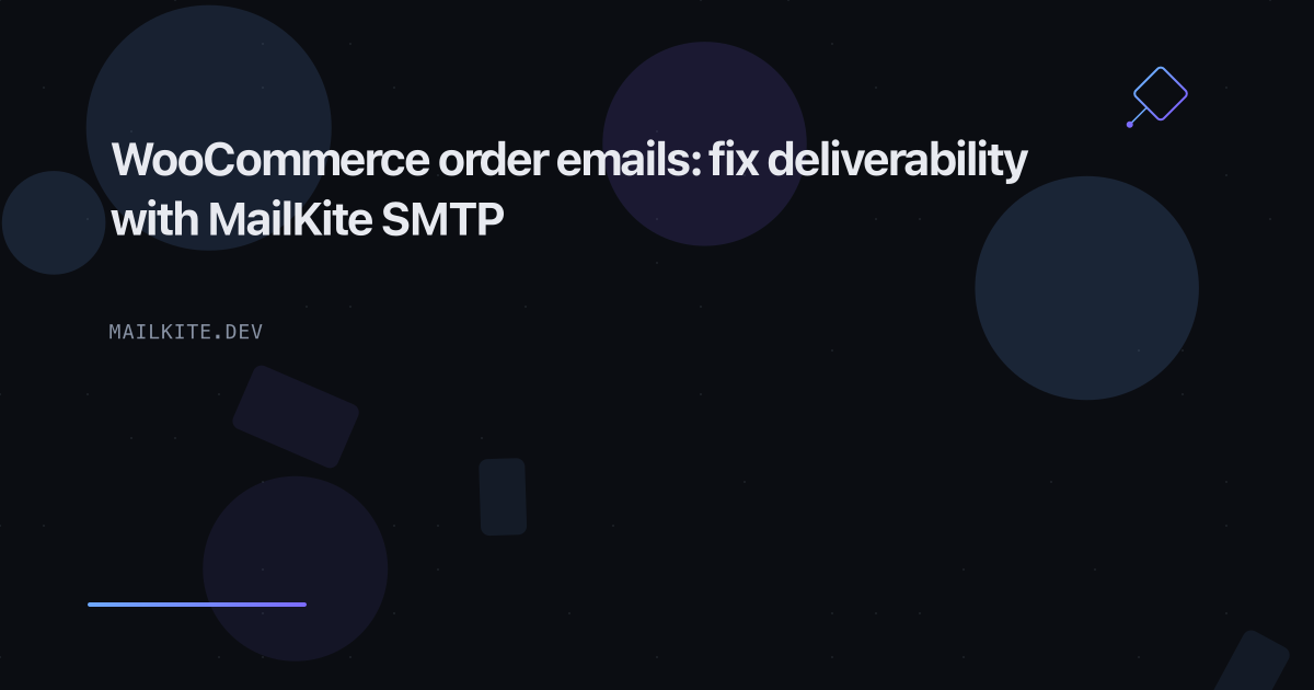 WooCommerce order emails: fix deliverability with MailKite SMTP